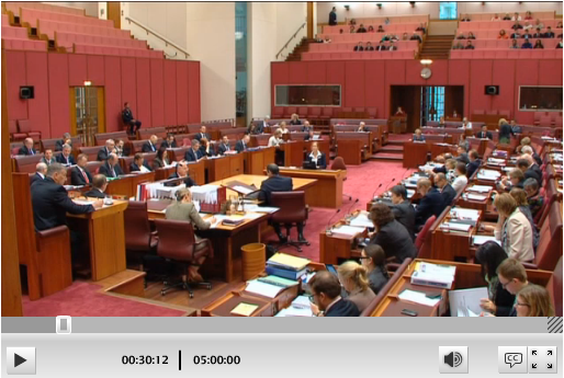 Senate Chamber at Question Time